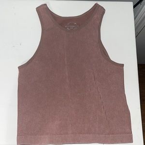 Ribbed high neck tank